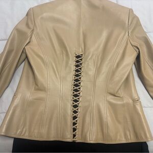 Charles Jourdan Tan Leather Women's Blazer